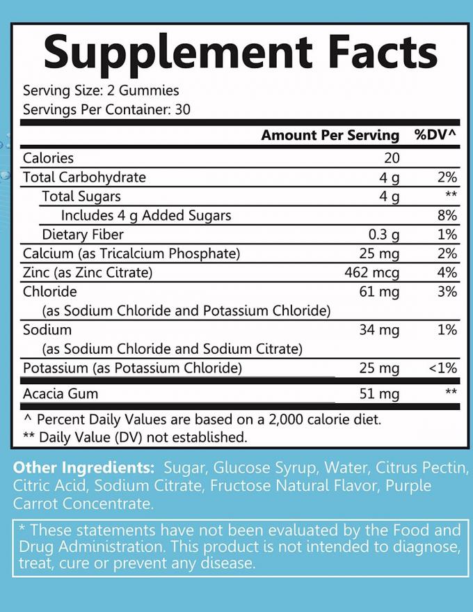Oem Hidratação Electrolítico Goma Natural Sabor de bagas Electrolítico Apoio à Saúde Vegano Livre de Gluteno Não OGM Halal Pectina 4