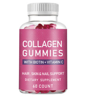 Oem venda quente de colágeno goma de etiqueta privada orgânico vegetariano colágeno goma de biotina para o crescimento do cabelo unhas e pele mais fortes