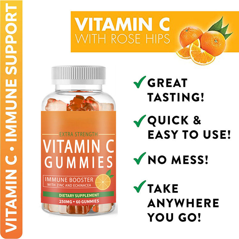 Oem Private Label Vitaminas e Suplementos Vitaminas C Gummies Para Branqueamento da Pele E Reforço da Imunidade