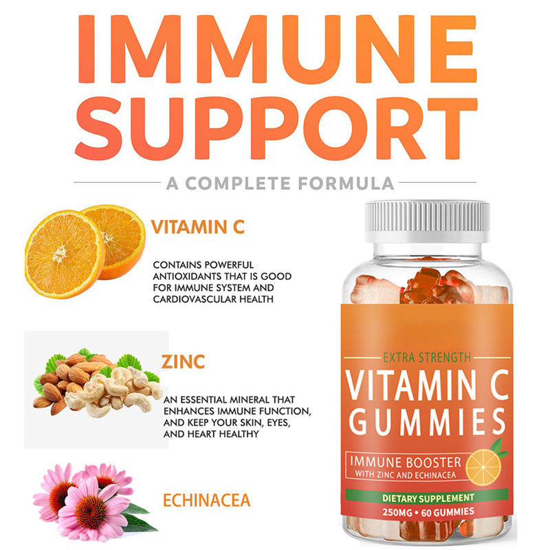 Oem Private Label Vitaminas e Suplementos Vitaminas C Gummies Para Branqueamento da Pele E Reforço da Imunidade