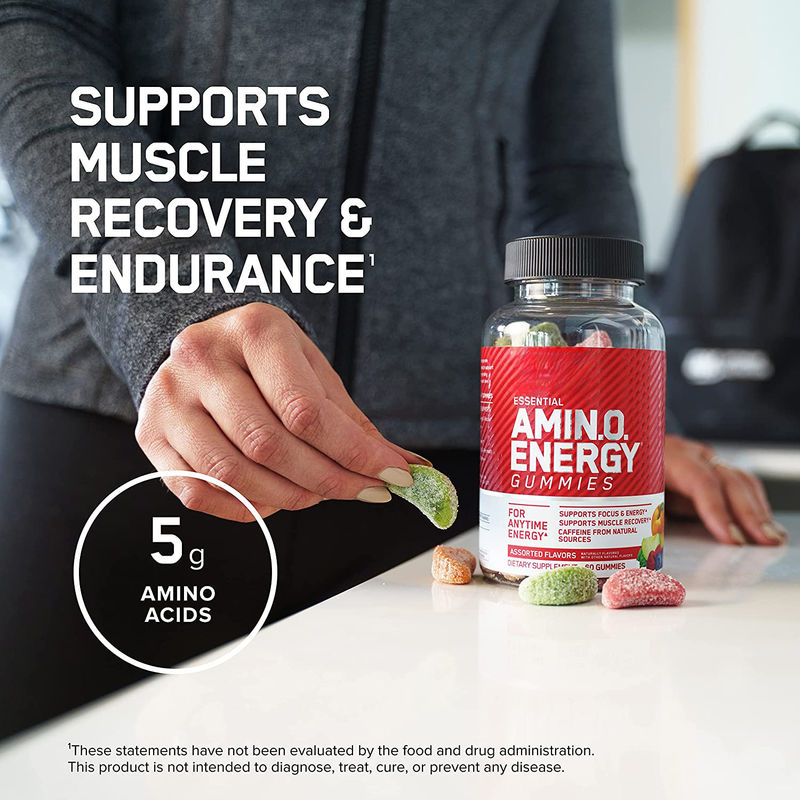 Suplementos Veganos de Marca Privada Amino Energy Gummies Para Apoiar a Recuperação Muscular de Foco