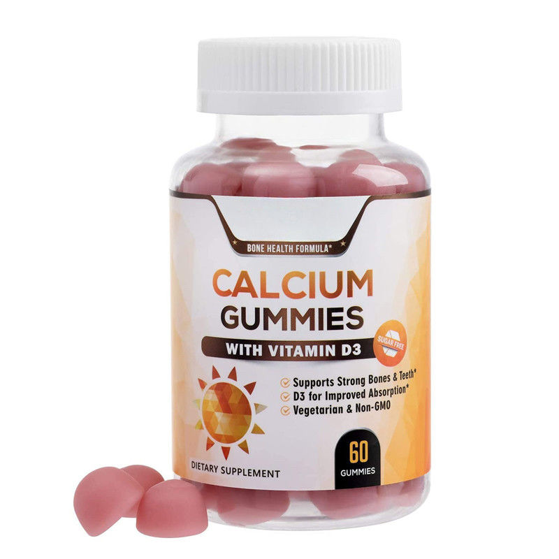 Oem Private Label Vegan Gummy Candy Calcio e Vitamina D3 Gummies para Adultos Apoiar ossos e dentes saudáveis