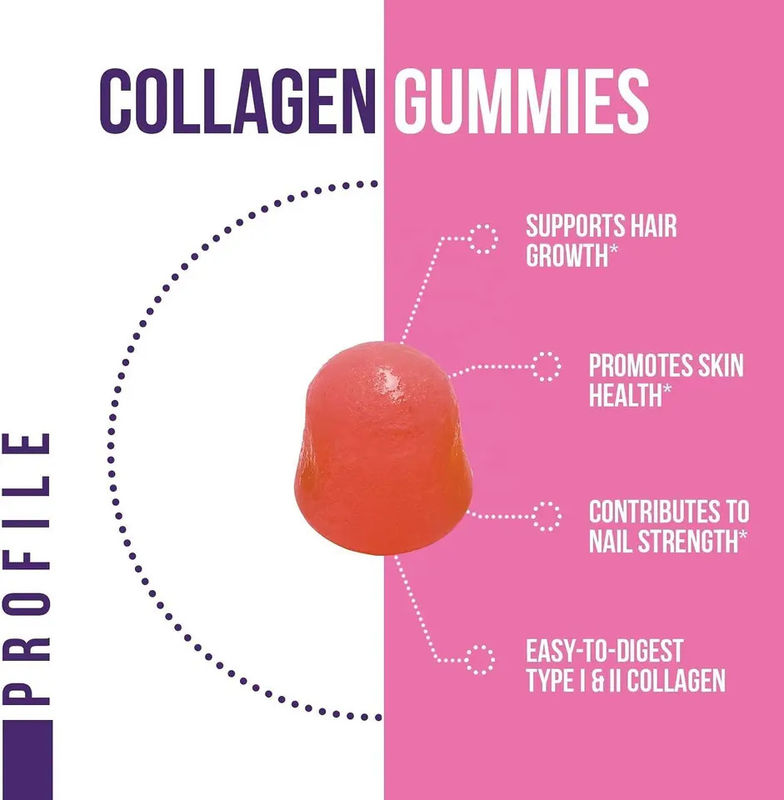 Cuidados de Saúde Marca Privada Gmp Fábrica Branqueamento da Pele Multivitaminas Suplemento de Colágeno Doces Gummy
