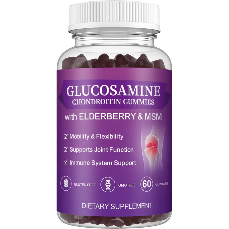 Produto original de marca privada Msm Suplemento para idosos Glucosamina Chondroitin Gummies com suporte articular e antioxidante Imune