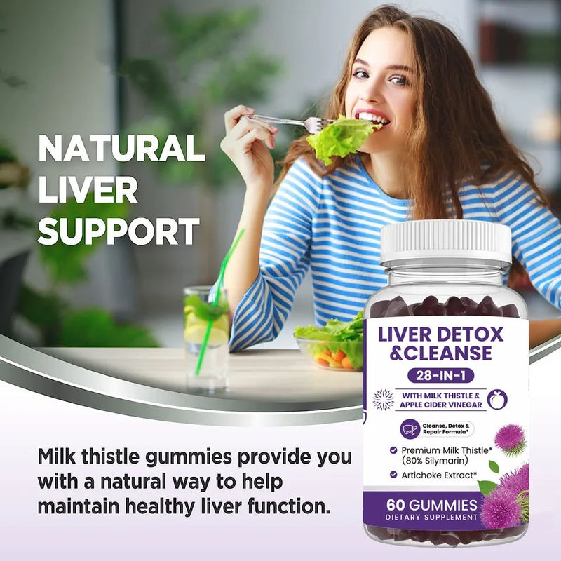 Oem Marca Privada Cardo de Leite Extractos Vegano Desintoxicação do Fígado Desintoxicação de Goma Dulce Cardo de Leite Goma
