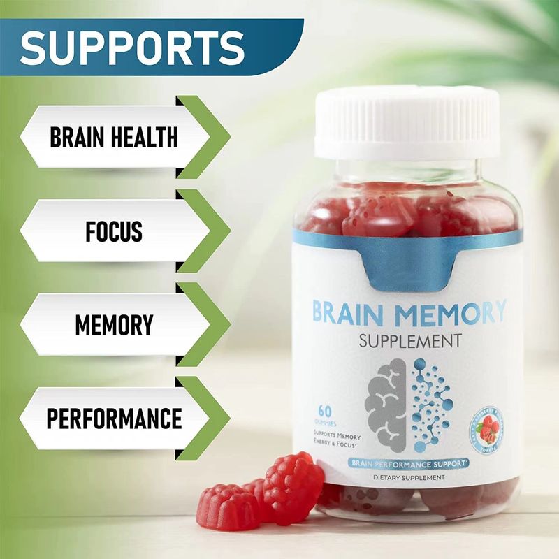 Oem Private Label Vegan Gummy Candy Focus Aumentar a Memória Nootrópicos Suplemento de Fortalecimento do Cérebro Nootrópicos Gummies