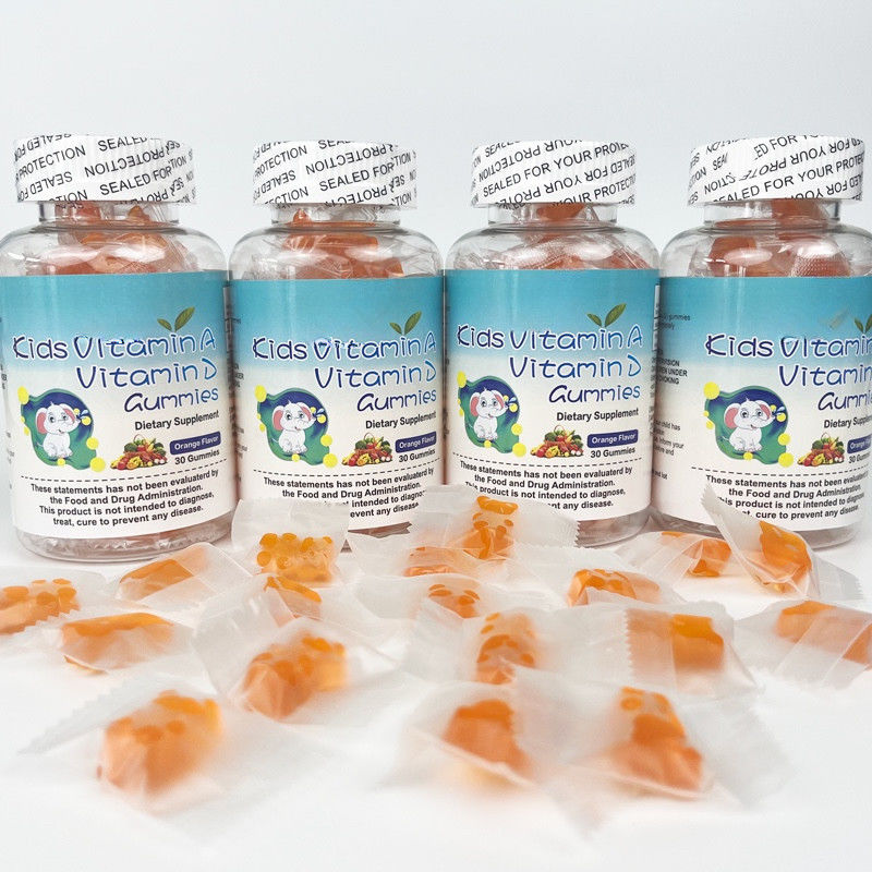 Marca Privada Oem Sem Açúcar Crianças Suplemento Saudável Vitamina A e Vitamina D3 Gomes Para Crianças